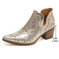 thumbnail image 2 of SACFOF Women's Cowboy Boots Cowgirl Ankle Pointed Toe Chunky Heel Cutout, 2 of 6