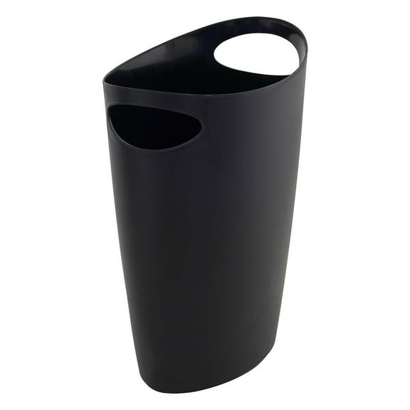 Superio Slim Bathroom Trash Can 2 Gallon Black Plastic Small Compact Waste Basket for Bedroom, Dorm, Under Office Desk Dustbin
