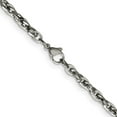thumbnail image 3 of Stainless Steel Rope Chain Necklace Chisel Polished 4.2 mm 30 inch Fancy Twisted Link, 3 of 4