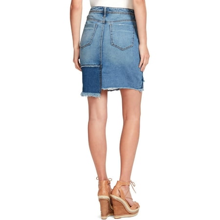 Jessica Simpson - Jessica Simpson Womens Ripped Patchwork Denim Skirt ...