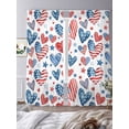 thumbnail image 3 of Independence Day Sheer Curtains 2 Panels Set U. S. Flag Themed Love Heart Five-Pointed Stars Sheer Window Curtains Light Filtering Rod Pocket Voile Drapes for Bedroom Living Room 52"X84", 3 of 9
