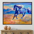 thumbnail image 2 of Abstract Blue Horse Galoping Over The Prairie 20 in x 12 in Framed Painting Canvas Art Print, by Designart, 2 of 5