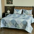 thumbnail image 5 of ANMINY Reversible Floral Coverlet Bedding Set - King All-Season Soft Polyester Quilt with Pillowcase | Vibrant Floral Design & Easy Care, 5 of 8