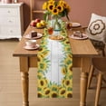 thumbnail image 2 of Summer Sunflowers Table Runner 90 Inches, Botanical Blooms Florals Wooden Grain Bed Runner Dresser Scarves Tabletop for Indoor Outdoor Parties/Ceremony/Banquet, 13" x 90", 2 of 9