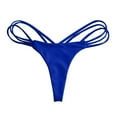 thumbnail image 1 of PEASKJP Womens Bikini Swimsuits High Waisted Crossover Cheeky Bikini Bottom, Blue XL, 1 of 4