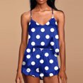 thumbnail image 6 of Besolor Womens Satin Pajama Set Sleepwear Polka Dots Cami Tops and Ruffle Shorts Pjs 2 Piece Loungewear Sets Nightwear, 6 of 8