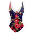 thumbnail image 2 of Aayomet Swimsuits Color Block Swimsuits Scoop Neck Tummy Control Padded Swimwear,Hot Pink XL, 2 of 3