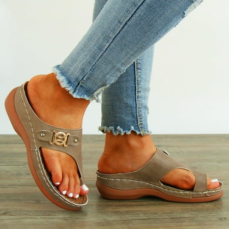 

Women s Ladies Fashion Casual Solid Open Toe Platforms Sandals Beach Shoes Black 6.2855