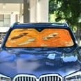 thumbnail image 4 of WOBOGO Eagle Golden Flower Car Windshield Sunshades Autopilot Lightweight Accordion Sun Visor 55×27.6in, 4 of 8
