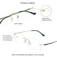 thumbnail image 2 of VisionGlobal Pure Titanium Frame for men/women Blue Light Blocking,Hand-set Diamond Fashion Glasses (Golden Clear, 1.50 Magnification), 2 of 5