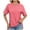 Watermelon Red, variant on hotojiny Summer Tops for Women Soft Comfy V Neck Short Sleeve Pocket Tee Casual Solid Color Side Slit Loose Tshirt
