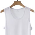 thumbnail image 4 of Ceisia Men's Mesh Breathable Tank Top Lightweight Sleeveless Undershirt for Daily Wear White XXL Gifts for Father, 4 of 8