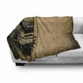 thumbnail image 3 of Steam Engine Soft Flannel Fleece Throw Blanket, Antique Old Iron Train Aged Sepia Grunge Style Design Industrial Theme Print, Cozy Plush for Indoor and Outdoor Use, 70" x 90", Brown, by Ambesonne, 3 of 6