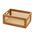 thumbnail image 2 of Wood Storage Basket Home Organization Decor Durable Retro Fittings Desktop Frame Case Drawer Storage Box for Toys Books Bedroom Snack Sundry 45cmx30cmx20cm, 2 of 8