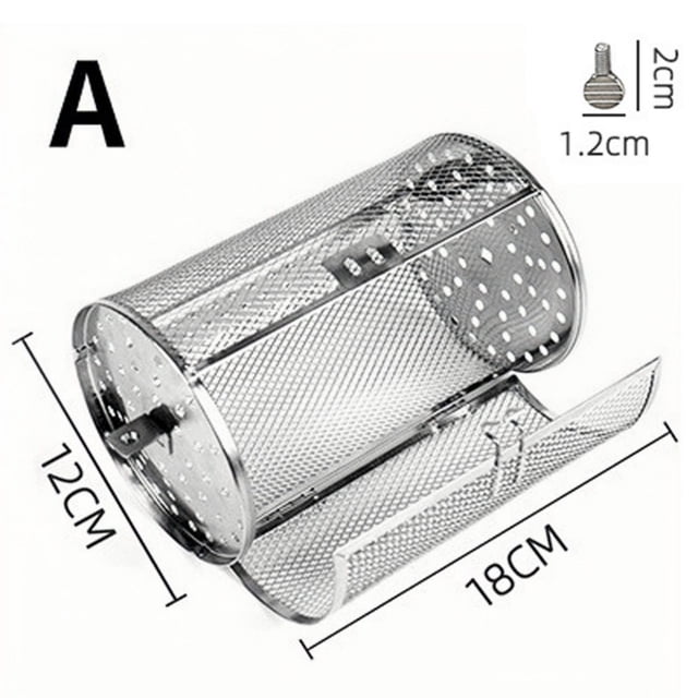 Mesh Cylindrical Barbecue Rack Rolling Barbecue Cage For Outdoor Barbecue