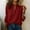 *Wine, variant on ClodeEU Women's Faux Linen Long Sleeve V Neck Shirt ,Solid Color Casual Blouse Army Green,Women's Plus L