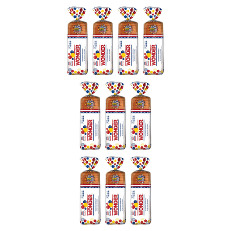 Wonder Bread Classic White Sandwich Bread, Sliced White Bread, 20 oz (Pack of 10)