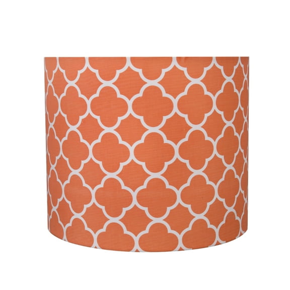 Aspen Creative 31096 Transitional Drum (Cylinder) Shaped Spider Construction Lamp Shade in Orange, 12" wide (12" x 12" x 10")