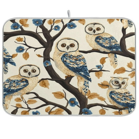 

Kitchen Drying Mat 16x18In Drying Dish Mat Dish Drying Mats Kitchen Countertop Multi-Function Drain Drying Mat Kitchen Table Beautiful Cute Owl