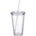 thumbnail image 1 of Couvercles de Tasses Réutilisables à Double Couche avec Pailles Réutilisables pour Smoothie Jus, 1 of 5