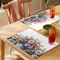 thumbnail image 4 of Colorful Tulip Floral Placemats Set of 4, Spring Retro Flowerpot Watercolor Style Farm Non-Slip Place Mats Washable Table Mats for Kitchen Dining Table Decorations Indoor/Outdoor, 4 of 9