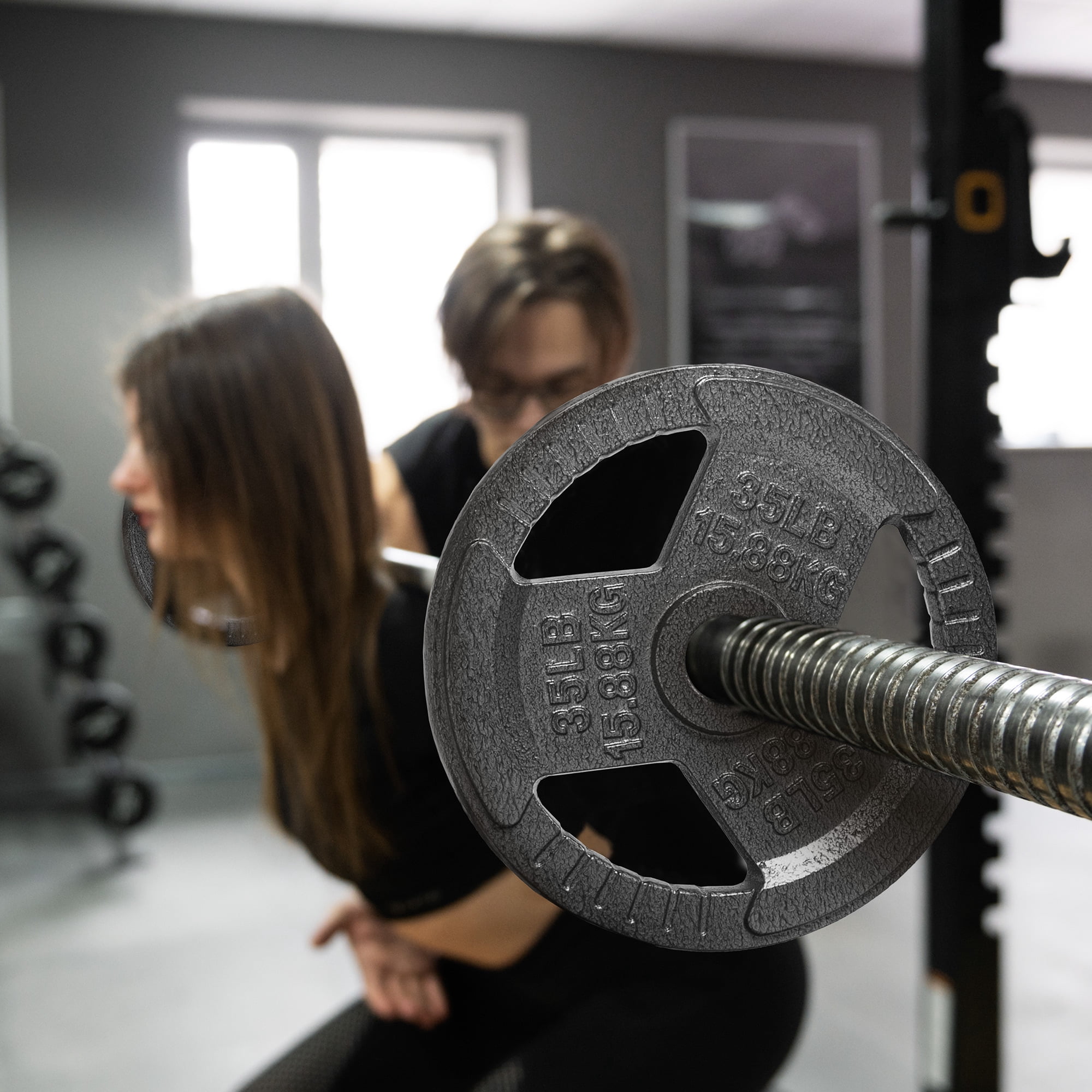 BalanceFrom Cast Iron Weight Plates，1-Inch or 2-Inch Center Hole, Multiple Sizes & Sets Available，for Strength Training & Weightlifting