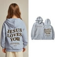 thumbnail image 5 of Teen Girls Hoodies Jesus Hoodies Long Sleeve Graphic Hoodies Fashion Oversize Pullover Top Faith Over Fear Hoodie Clothes for Teen Girls 12-13 Years Trendy Cute&nbsp;Boy Girl&nbsp;Clothing, 5 of 6