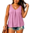 thumbnail image 4 of RQYYD Plus Size Pleated Tank Tops For Women Sleeveless U Neck Loose Flowy Casual Summer Curvy Fit Camisoles, 4 of 7
