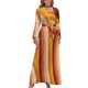 thumbnail image 1 of Vestido largo vintage naranja estilo años 70 a rayas, vestido de festival, vestido de mujer, vestidos de fiesta de verano para mujer, ropa de mujer, 1 of 5