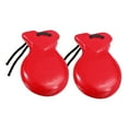 thumbnail image 3 of Bunblic 2 Pieces Spanish Castanets Flamenco Castanets Musical Learning Toys Hand Percussion Instruments for Classical Music Gathering red, 3 of 8