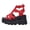 Red, variant on YLYL Platform Sandals for Women Peep Toe Cutout Wedge High Heel Adjustable Ankle Strap Summer Shoes