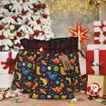 thumbnail image 6 of Wukai Dinosaurs in Space Print Christmas Burlap Bags,Drawstring Christmas Burlap Goody Gift Candy Bags Xmas Burlap Treat Bags for Candy Wrapper Xmas Party Favors-Black, 6 of 8