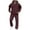 Wine, variant on Essentials Hoodie Sweatshirt for Men Casual Pullover Hooded Sports Solid Long Sleeve Trousers Two-Piece Elastic Waist Tracksuit Fall Fashion Essential Sweatshirt
