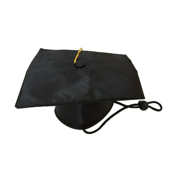 Unbranded Black Pet Graduation Cap with Yellow Tassel for Dog Decoration Made of Soft Cotton One Size Fits Most