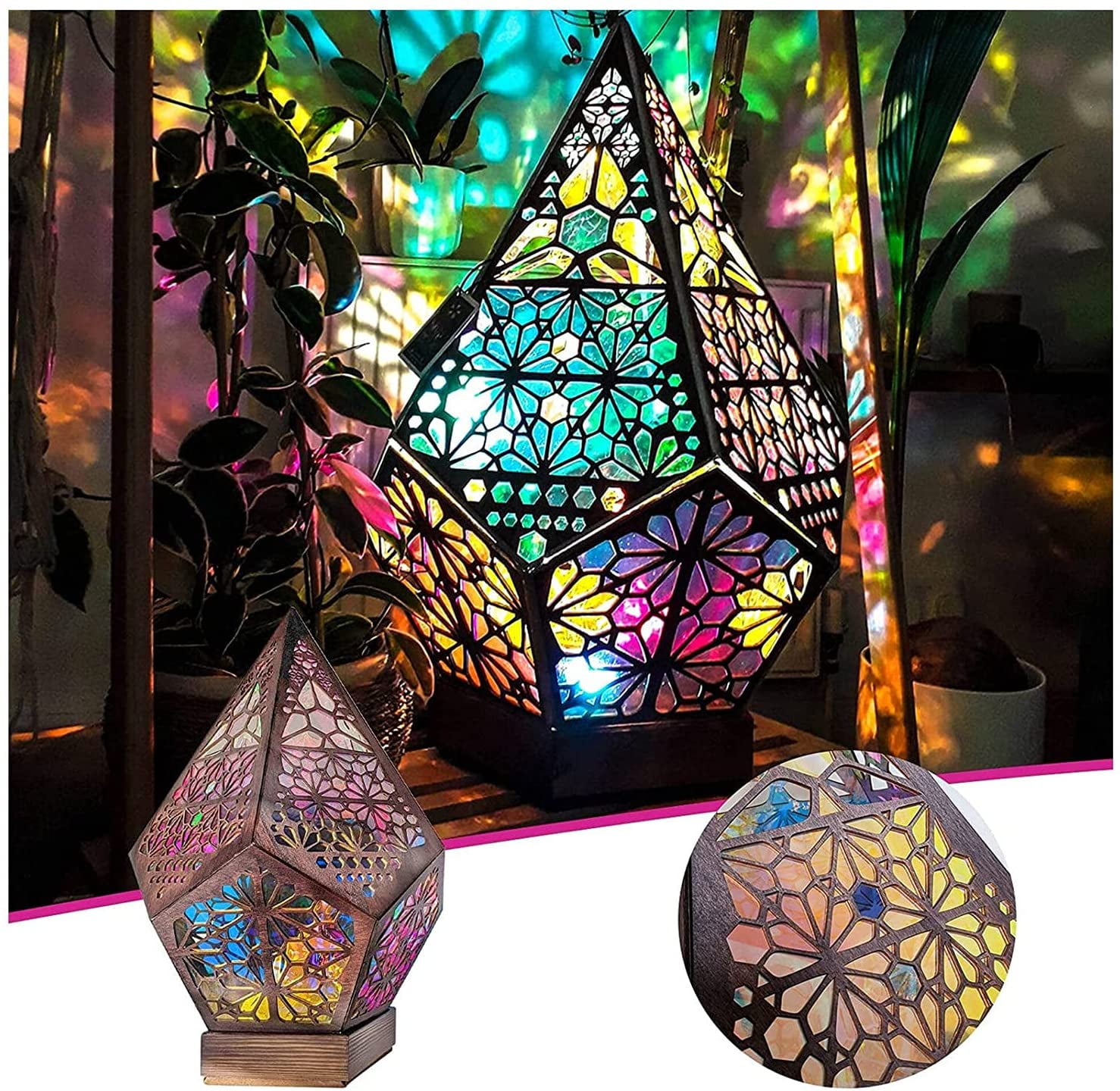 Polar Star Floor Lamp Vintage Bohemian 3D Prism Projection Night Light