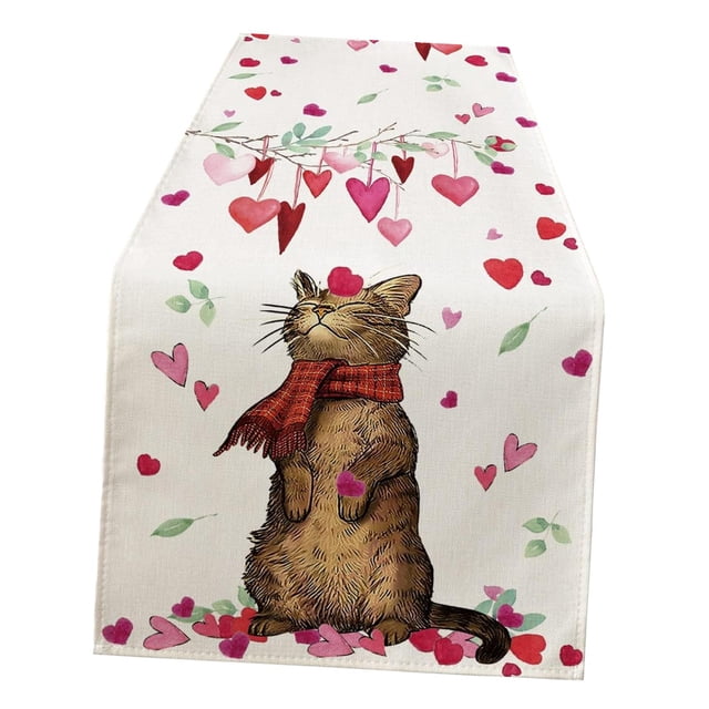 Camino de mesa Macarena 72 pulgadas para San Valentín Decoración de mesa de comedor