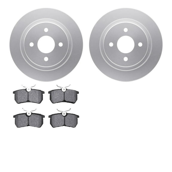 Dynamic Friction Company Rear Geospec Brake Rotors with 5000 Euro Ceramic Brake Pads 4602-54009