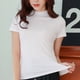 thumbnail image 2 of Camiseta de manga corta con cuello redondo y doble forro para mujer - Top básico de corte ajustado - Colección Cloud Pro - Mezcla de poliéster - S-XXXL - Prenda básica y versátil, 2 of 8