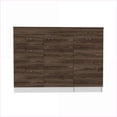 thumbnail image 6 of Kitchen Island | L-Shaped Convertible 3-Drawer Storage | White & Dark Walnut | Brown | Particle Board, 6 of 7