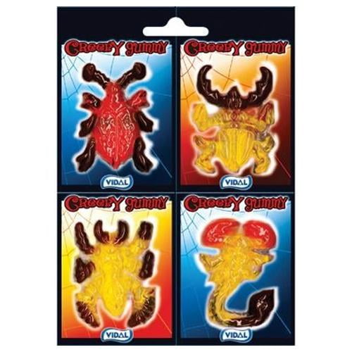 Vidal Halloween Creepy Gummi Insect Candy 4-Pack - 18 Count Display Box ...