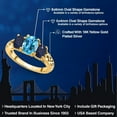 thumbnail image 2 of Gem Stone King 18K Yellow Gold Plated Silver Swiss Blue Topaz and Blue Sapphire Filigree Style 3 Stone Ring for Women (2.61 Cttw, Oval 8X6MM and 6X4MM) (Size 8), 2 of 6