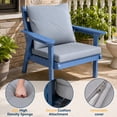 thumbnail image 4 of FOOWIN 7-Piece Patio Furniture Set, HDPE Outdoor Conversation Set with 5 Seating & Cushions, Perfect Patio Sofa Set for Garden, Porch, Backyard, Navy Frame with Grey Cushion, 4 of 8