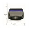 thumbnail image 3 of Bague Homme en Titane Noir avec Rayure Anodisée Bleue, 3 of 4