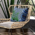 thumbnail image 2 of Amrita Sen Boho Mandala Plant Throw Pillow in Indigo Geen Yellow 16x16, 2 of 5
