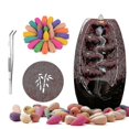 thumbnail image 1 of Reflux Waterfall Incense Burner, Ceramic Reflux Incense Holder Waterfall Incense Burner, Aromatherapy Accessories, With 100 Reflux Incense Cones, Red, 1 of 5