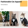 thumbnail image 6 of Cat Tuxedo Outfit, Sphynx Cat Costume Formal Suit with Bow Tie, Stylish Cat Shirt Fashion Apparel Fancy Clothes, Kitten Formal Attire Wedding Onesie Costume for Cats Only, 6 of 7