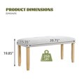 thumbnail image 3 of Dtwnek Upholstered Bench with Wood Legs, Upholstered Dining Bench for Bedroom, Dining Room, Living Room, Entryway, Beige+Brown, 3 of 10
