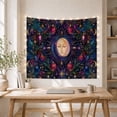 thumbnail image 5 of Personified Moon Face with Sunburst Against Navy Starry Sky, Mystical Celestial for Space Lovers, Ornate Holiday Art Decor Christmas Gift, Tapestry Wall Hanging for Bedroom and Living Room, 5 of 7