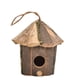 thumbnail image 2 of Casa de pájaros de madera montada en la pared para decoración exterior del jardín - Casita de madera natural con cordón colgante, 2 of 7