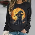 thumbnail image 6 of Meichang Women's Oversized Sweatshirts Halloween Black Cat Graphic Sweatshirt Crewneck Long Sleeve Fall Pullover Party Tops Halloween Sweatshirts, 6 of 6